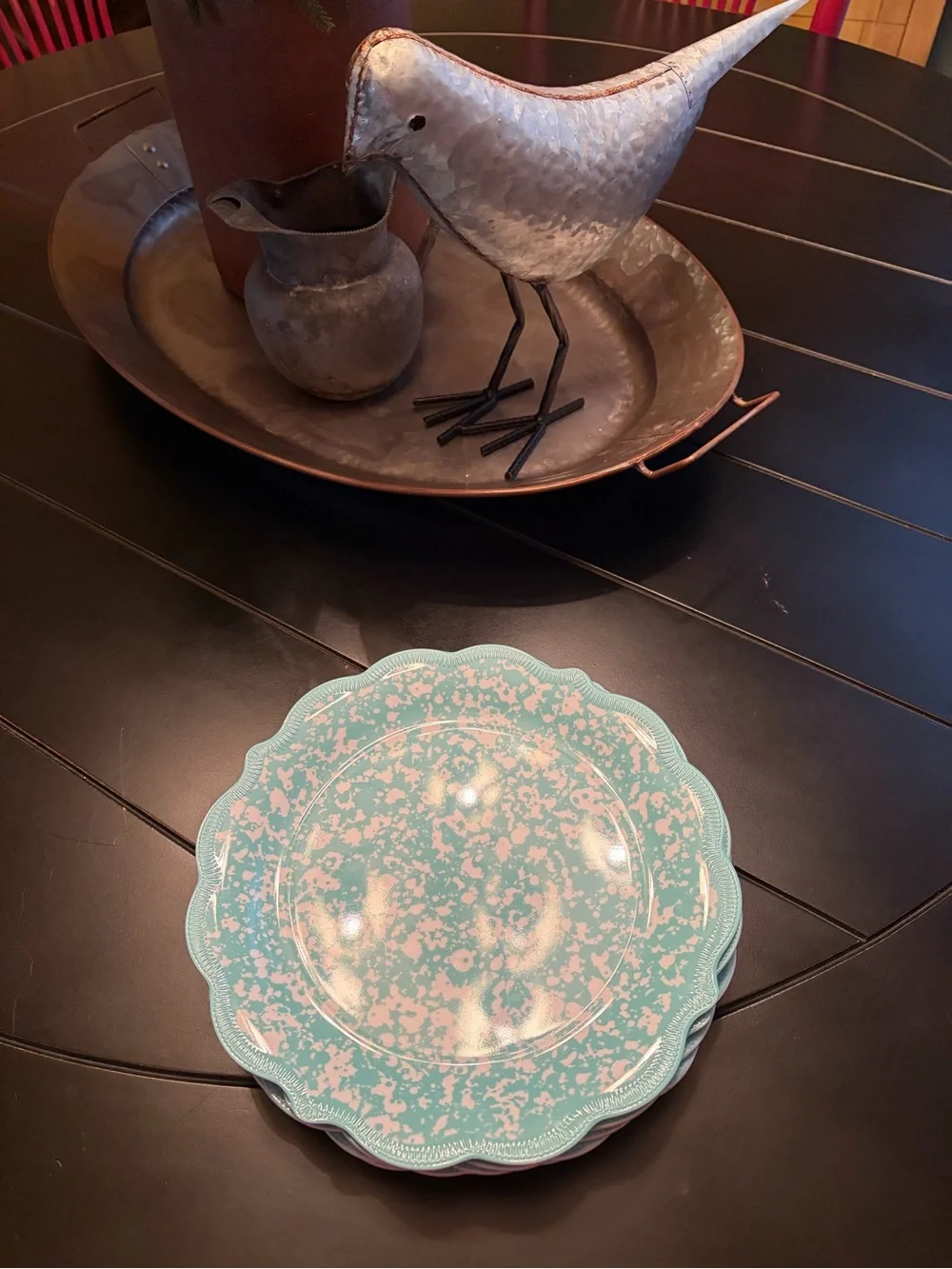 The Pioneer Woman Country Splatter Melamine Dinner Plates - Teal (6)